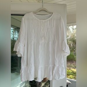 White Boho Ruffle Cover Up / Nightie – NWOT